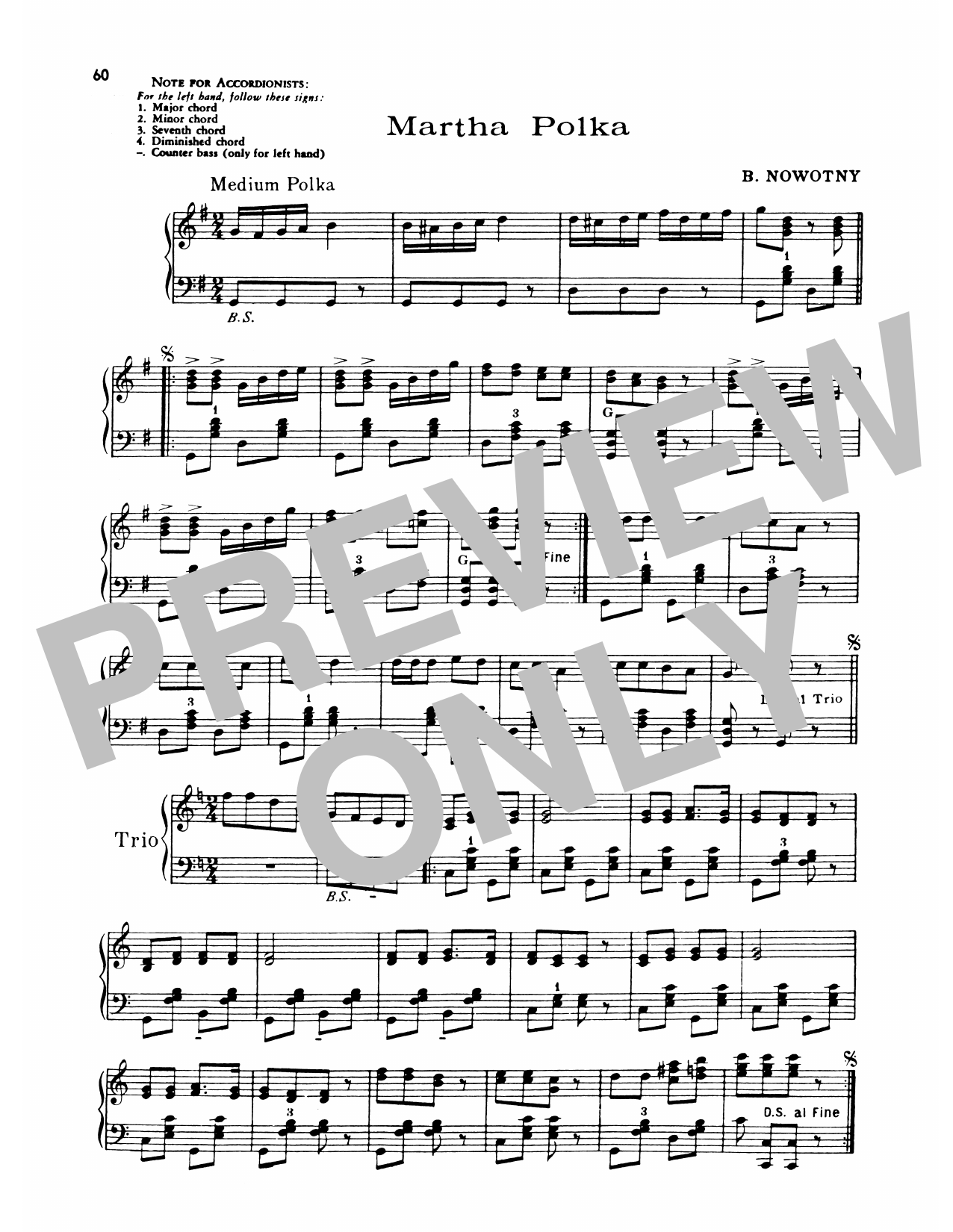 Lawrence Welk Martha Polka Sheet Music Notes & Chords for Piano Solo - Download or Print PDF