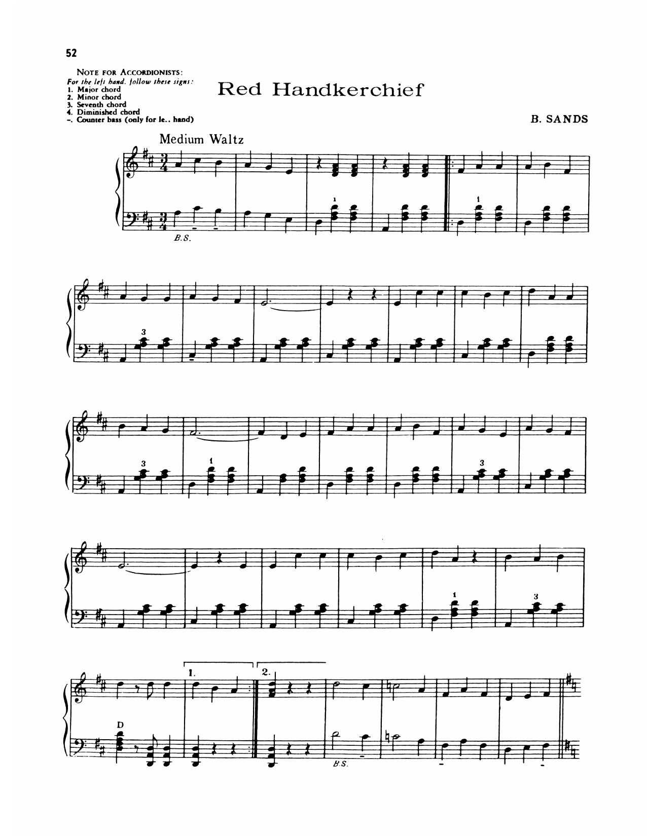 Lawrence Welk Red Handkerchief Sheet Music Notes & Chords for Piano Solo - Download or Print PDF