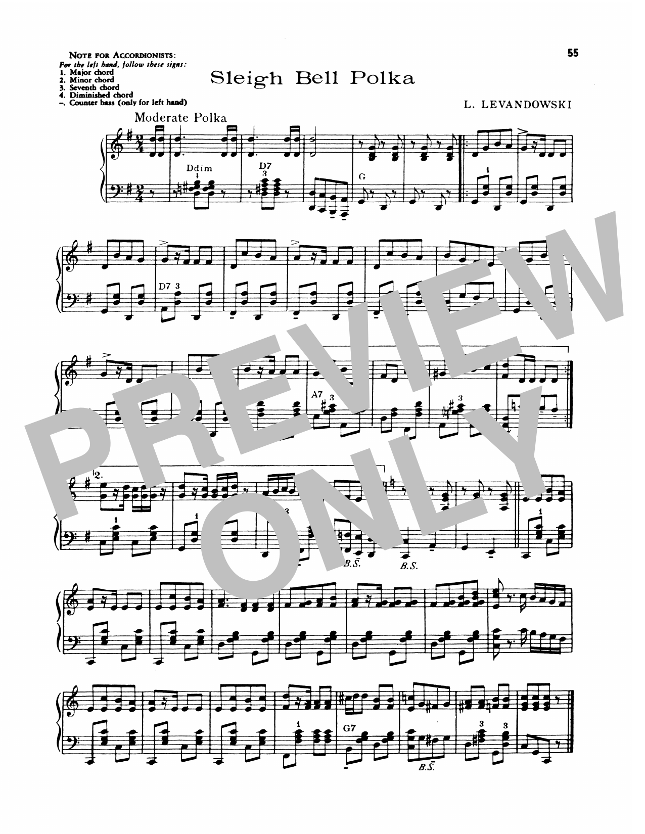 Lawrence Welk Sleighbell Polka Sheet Music Notes & Chords for Piano Solo - Download or Print PDF