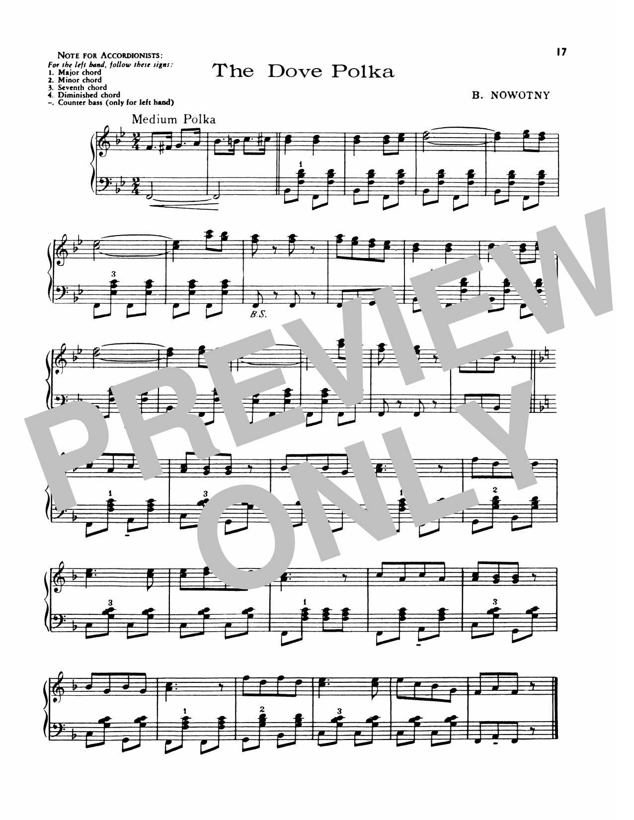 Lawrence Welk The Dove Polka Sheet Music Notes & Chords for Piano Solo - Download or Print PDF