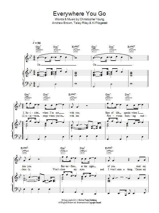 LAWSON Everywhere You Go Sheet Music Notes & Chords for Piano, Vocal & Guitar (Right-Hand Melody) - Download or Print PDF