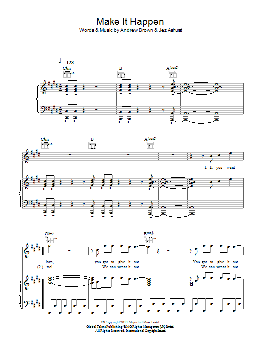 LAWSON Make It Happen Sheet Music Notes & Chords for Piano, Vocal & Guitar (Right-Hand Melody) - Download or Print PDF