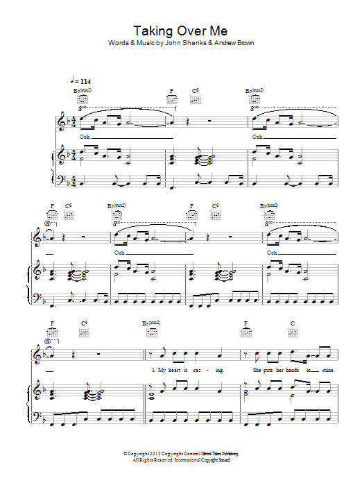 LAWSON Taking Over Me Sheet Music Notes & Chords for Piano, Vocal & Guitar (Right-Hand Melody) - Download or Print PDF