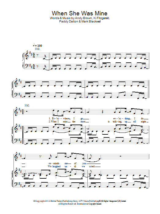 LAWSON When She Was Mine Sheet Music Notes & Chords for Piano, Vocal & Guitar (Right-Hand Melody) - Download or Print PDF
