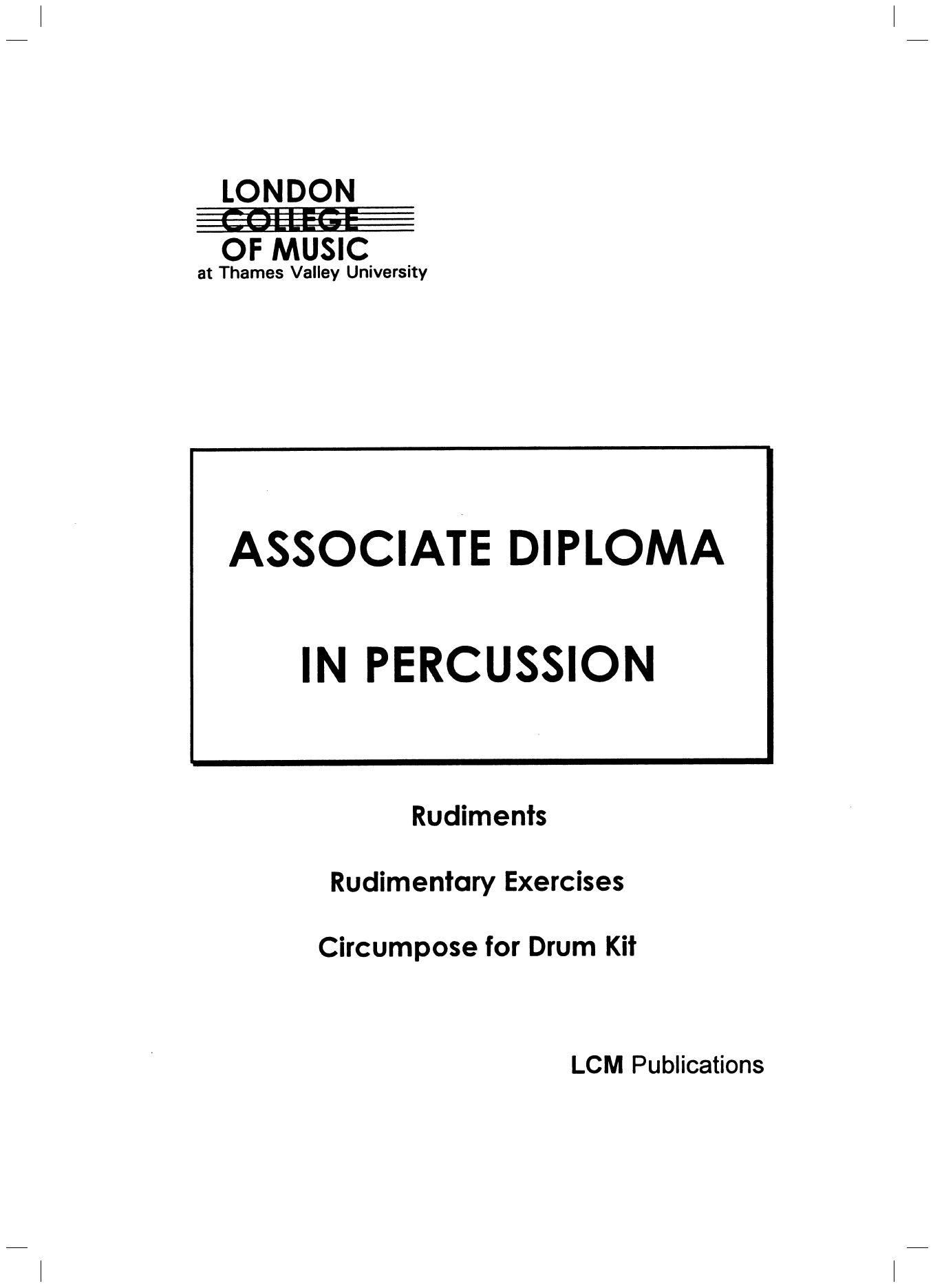 LCME LCM Associate Diploma in Percussion Sheet Music Notes & Chords for Instrumental Method - Download or Print PDF