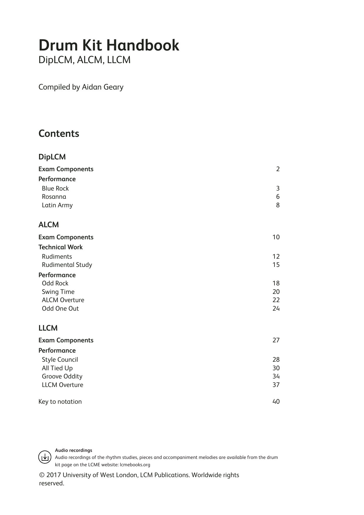 LCME LCME Drum Kit Handbook DipLCME ALCME LLCME Sheet Music Notes & Chords for Instrumental Method - Download or Print PDF