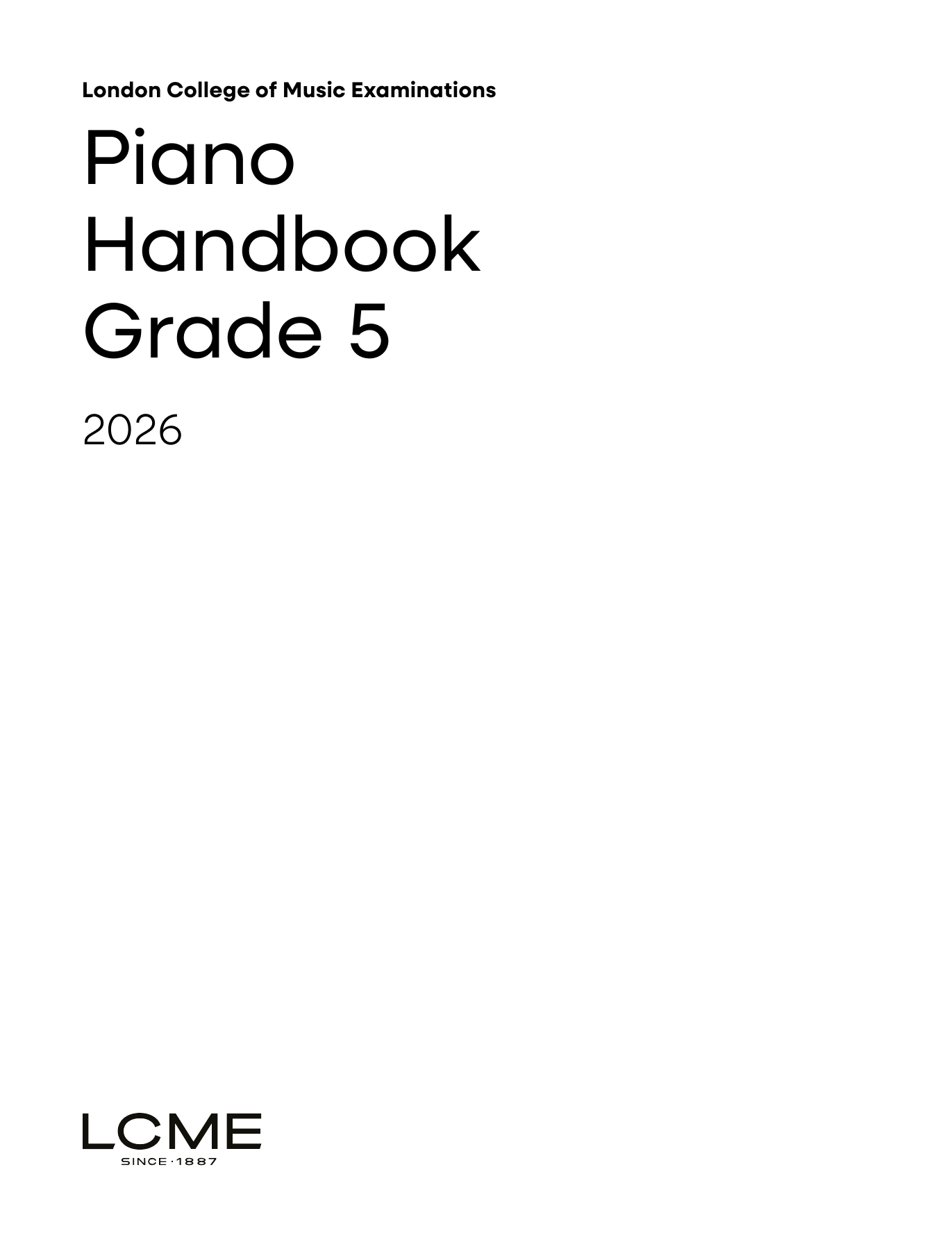 LCME LCME Piano Handbook 2026: Grade 5 Sheet Music Notes & Chords for Instrumental Method - Download or Print PDF