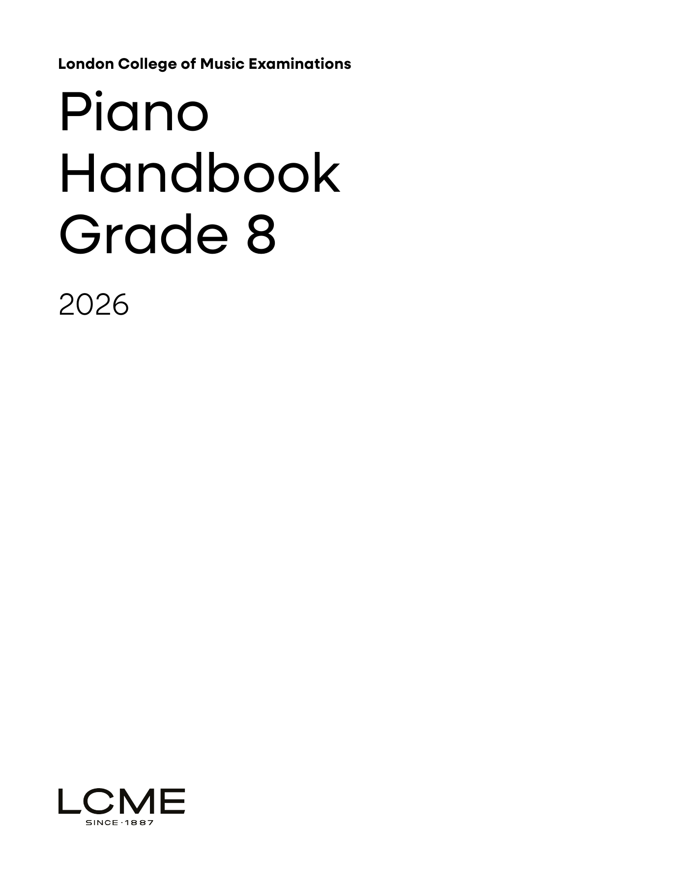 LCME LCME Piano Handbook 2026: Grade 8 Sheet Music Notes & Chords for Instrumental Method - Download or Print PDF