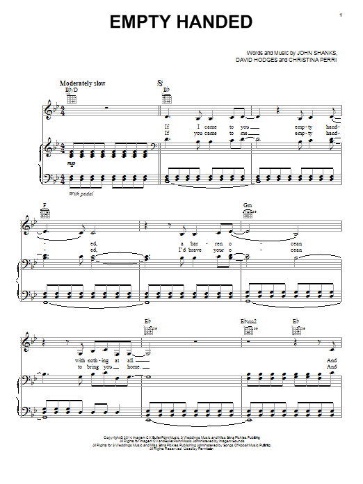 Lea Michele Empty Handed Sheet Music Notes & Chords for Piano, Vocal & Guitar (Right-Hand Melody) - Download or Print PDF