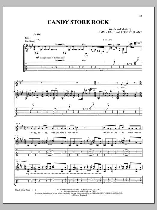 Led Zeppelin Candy Store Rock Sheet Music Notes & Chords for Guitar Tab - Download or Print PDF Led Zeppelin Candy Store Rock Sheet Music Notes & Chords for Guitar Tab - Download or Print PDF