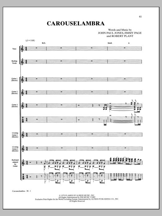 Led Zeppelin Carouselambra Sheet Music Notes & Chords for Guitar Tab - Download or Print PDF