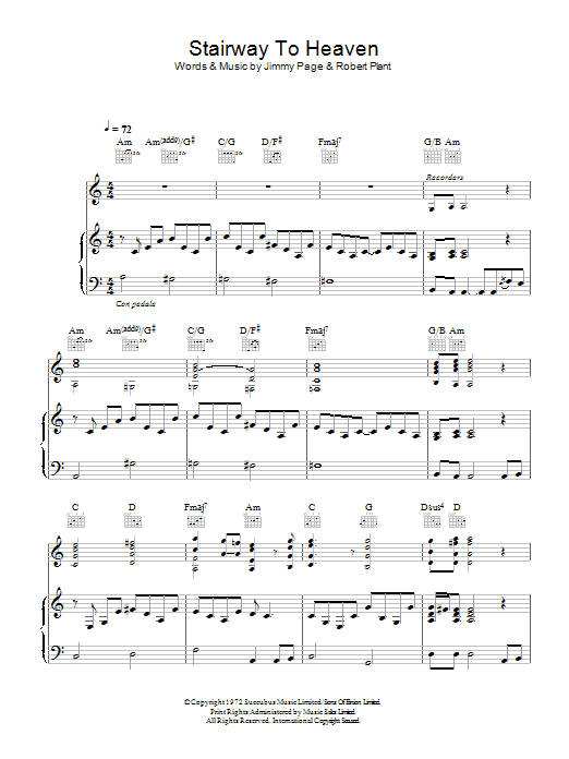 Led Zeppelin Stairway To Heaven Sheet Music Notes & Chords for Flute - Download or Print PDF
