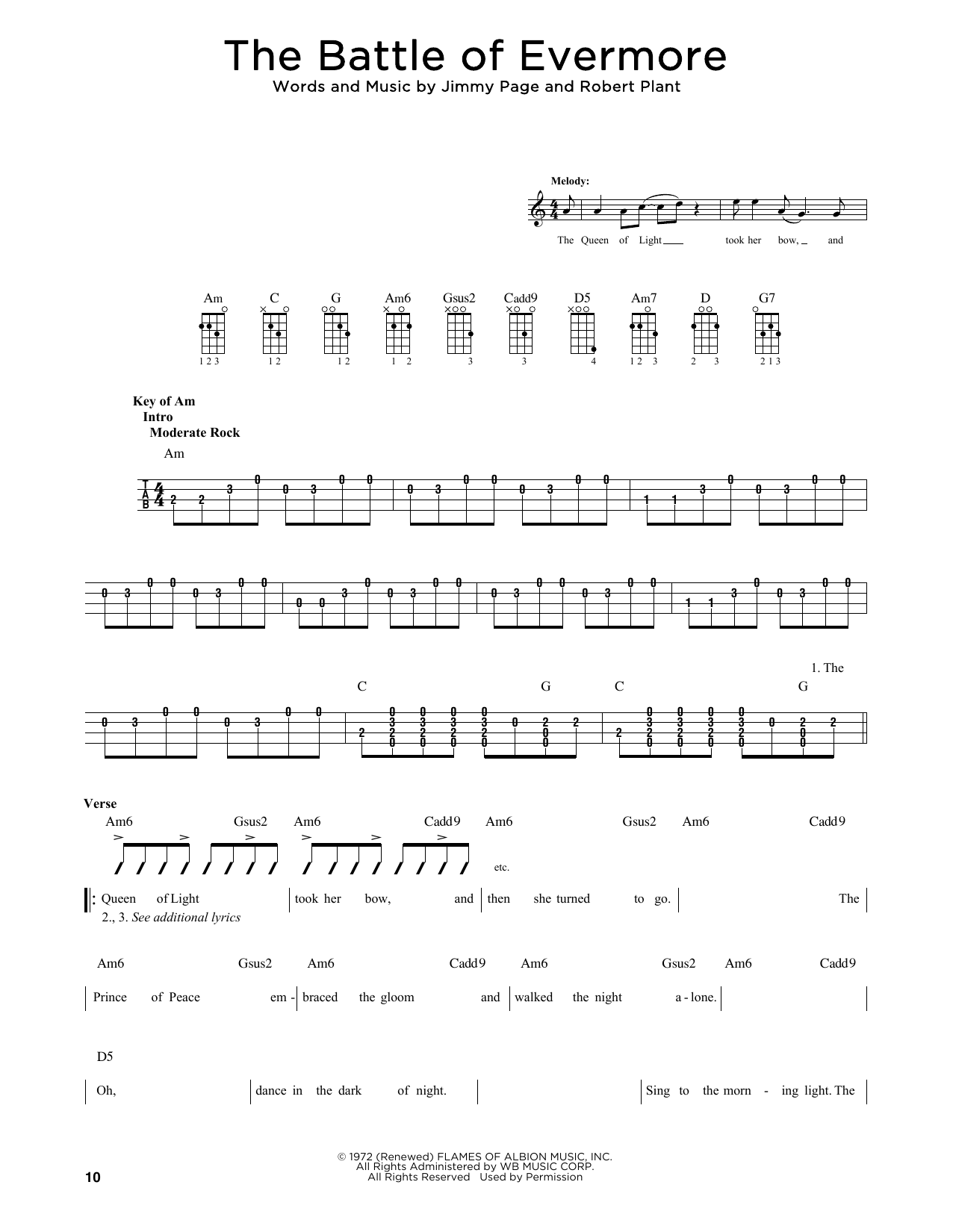 Led Zeppelin The Battle Of Evermore (arr. Fred Sokolow) Sheet Music Notes & Chords for Mandolin - Download or Print PDF