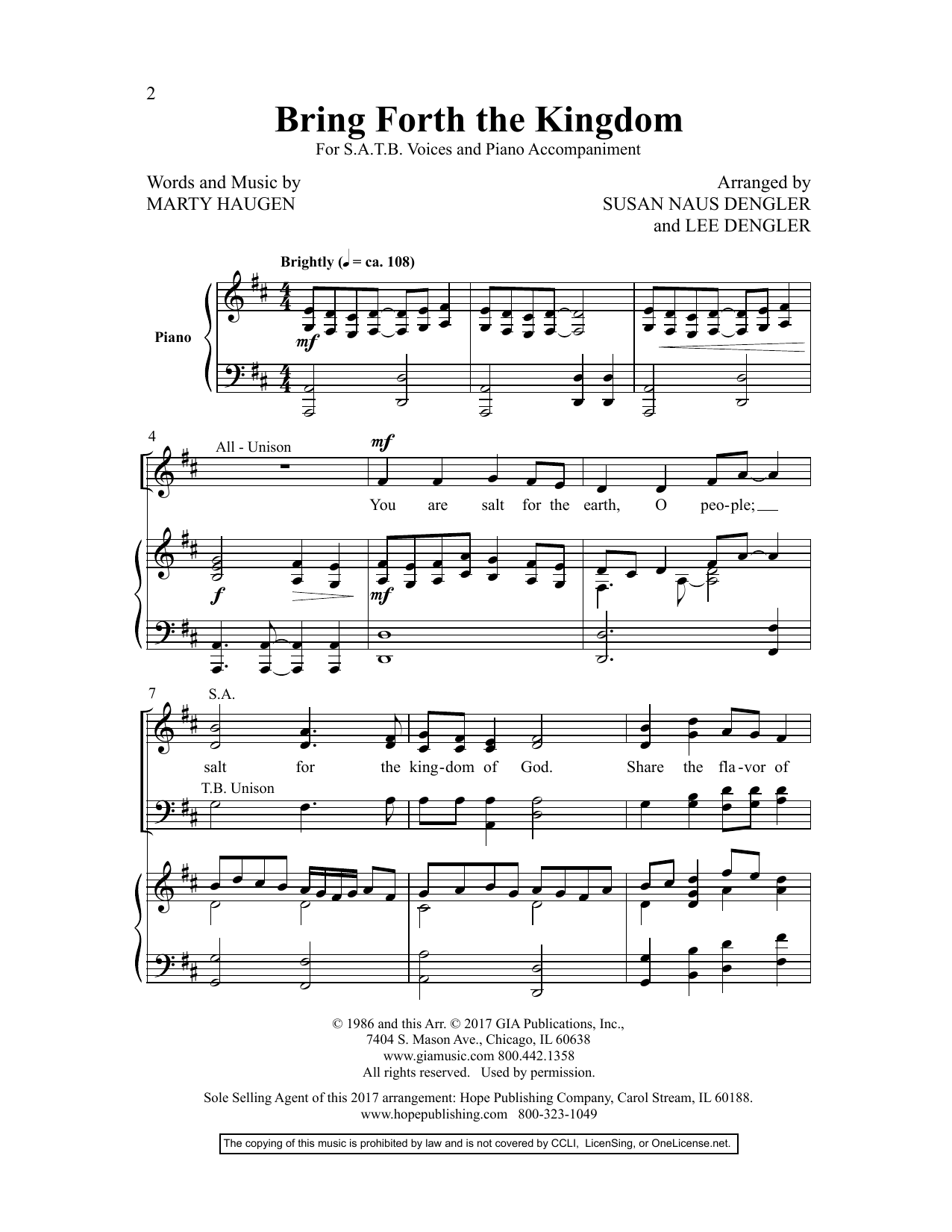 Lee Dengler Bring Forth The Kingdom Sheet Music Notes & Chords for Choir - Download or Print PDF
