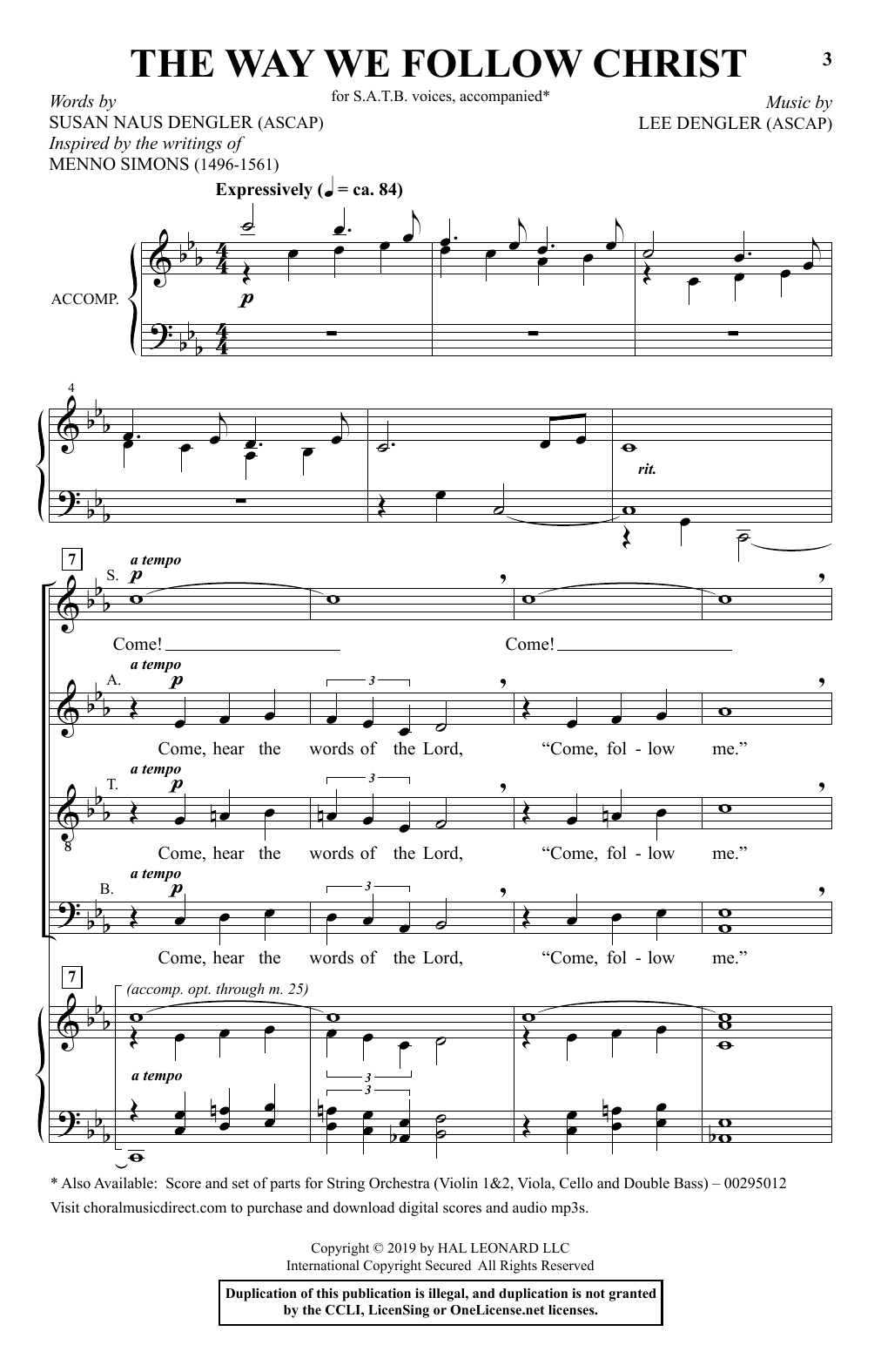 Lee Dengler The Way We Follow Christ Sheet Music Notes & Chords for SATB Choir - Download or Print PDF