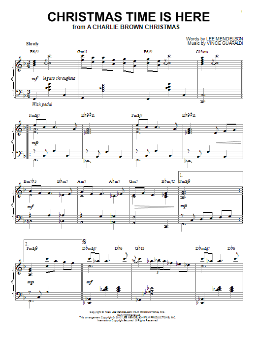 Lee Mendelson Christmas Time Is Here [Jazz version] (arr. Brent Edstrom) Sheet Music Notes & Chords for Piano - Download or Print PDF