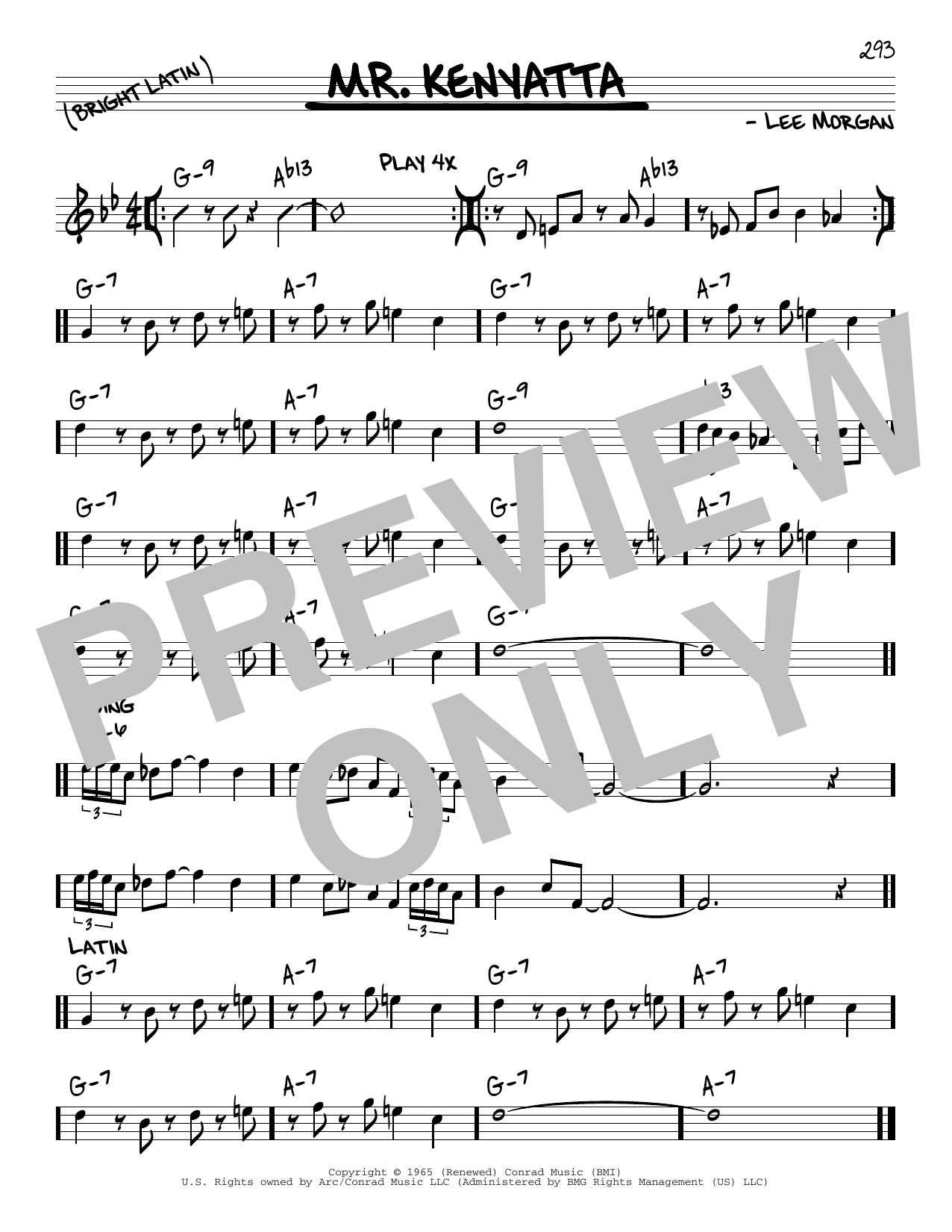 Lee Morgan Mr. Kenyatta Sheet Music Notes & Chords for Real Book – Melody & Chords - Download or Print PDF