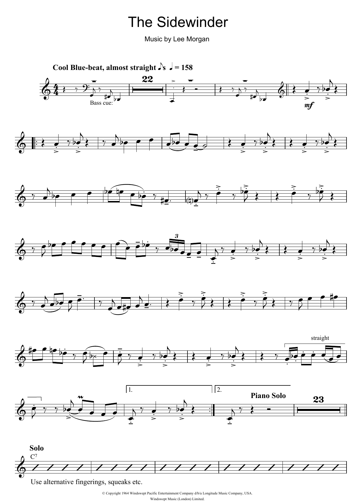 Lee Morgan The Sidewinder Sheet Music Notes & Chords for Flute - Download or Print PDF