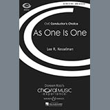 Download Lee R. Kesselman As One Is One sheet music and printable PDF music notes