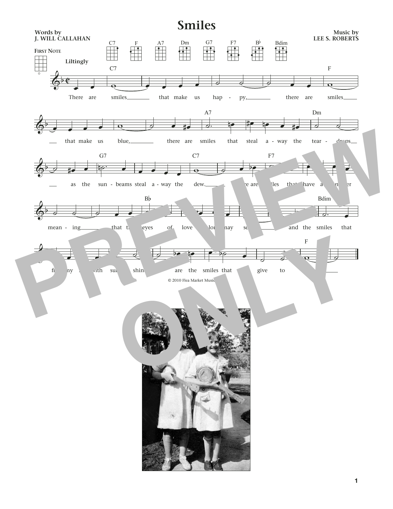 Lee S. Roberts Smiles (from The Daily Ukulele) (arr. Liz and Jim Beloff) Sheet Music Notes & Chords for Ukulele - Download or Print PDF