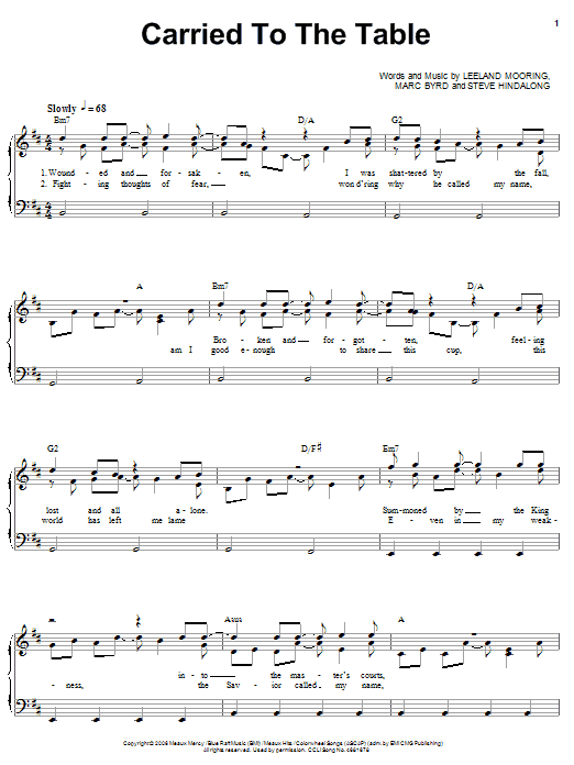Leeland Carried To The Table Sheet Music Notes & Chords for Piano, Vocal & Guitar (Right-Hand Melody) - Download or Print PDF Leeland Carried To The Table Sheet Music Notes & Chords for Piano, Vocal & Guitar (Right-Hand Melody) - Download or Print PDF