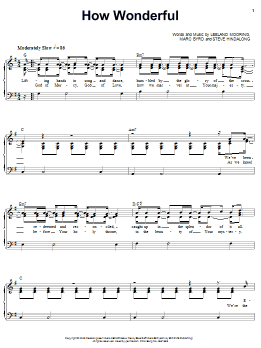 Leeland How Wonderful Sheet Music Notes & Chords for Piano, Vocal & Guitar (Right-Hand Melody) - Download or Print PDF Leeland How Wonderful Sheet Music Notes & Chords for Piano, Vocal & Guitar (Right-Hand Melody) - Download or Print PDF