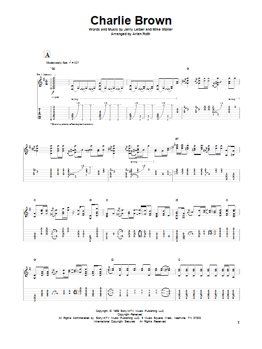 Leiber & Stoller Charlie Brown Sheet Music Notes & Chords for Guitar Tab - Download or Print PDF