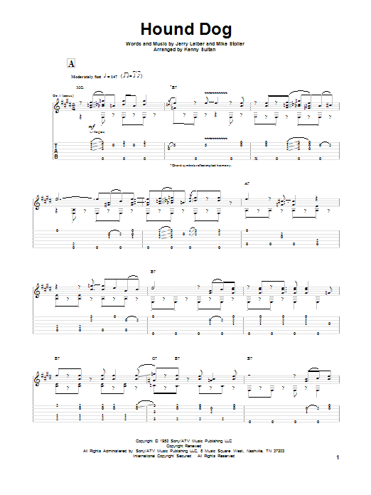 Leiber & Stoller Hound Dog Sheet Music Notes & Chords for Guitar Tab - Download or Print PDF Leiber & Stoller Hound Dog Sheet Music Notes & Chords for Guitar Tab - Download or Print PDF