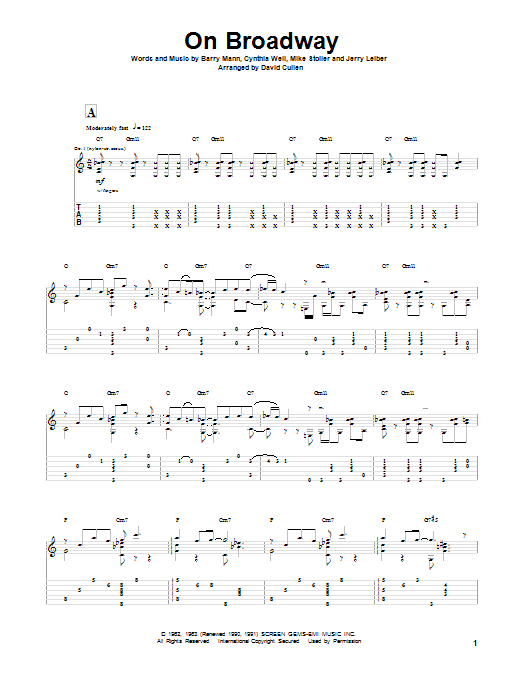 Leiber & Stoller On Broadway Sheet Music Notes & Chords for Guitar Tab - Download or Print PDF