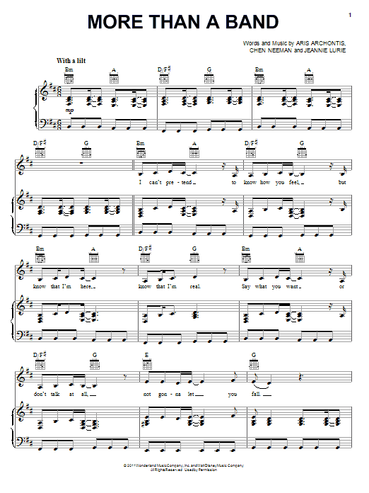 Lemonade Mouth (Movie) More Than A Band Sheet Music Notes & Chords for Piano, Vocal & Guitar (Right-Hand Melody) - Download or Print PDF