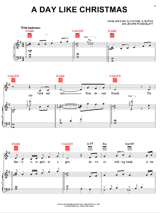 Lenore Rosenblatt A Day Like Christmas Sheet Music Notes & Chords for Easy Piano - Download or Print PDF
