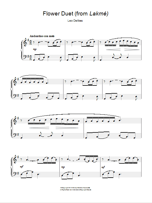 Léo Delibes Flower Duet (from Lakme) Sheet Music Notes & Chords for Violin - Download or Print PDF