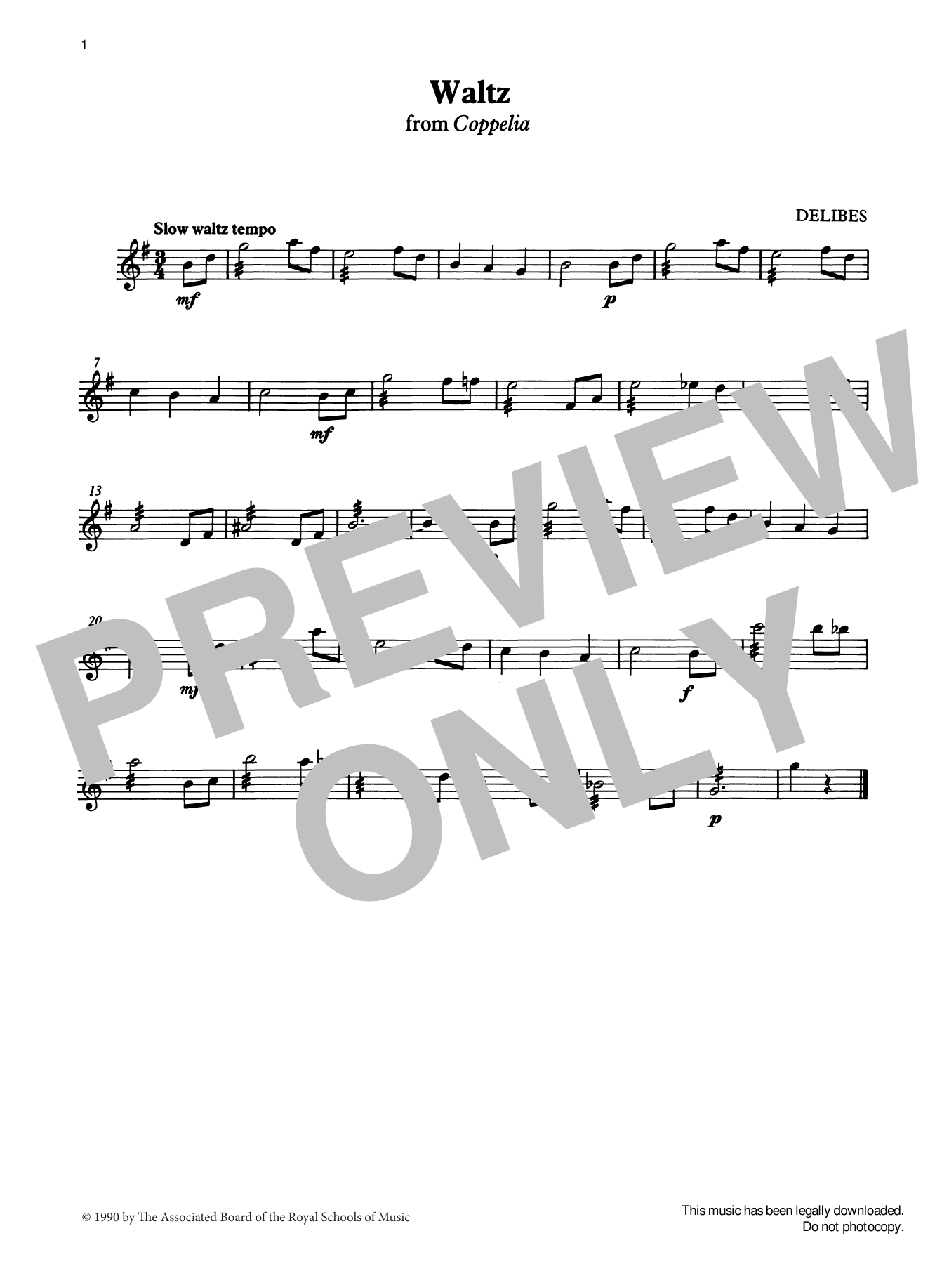 Leo Delibes Waltz from Graded Music for Tuned Percussion, Book II Sheet Music Notes & Chords for Percussion Solo - Download or Print PDF