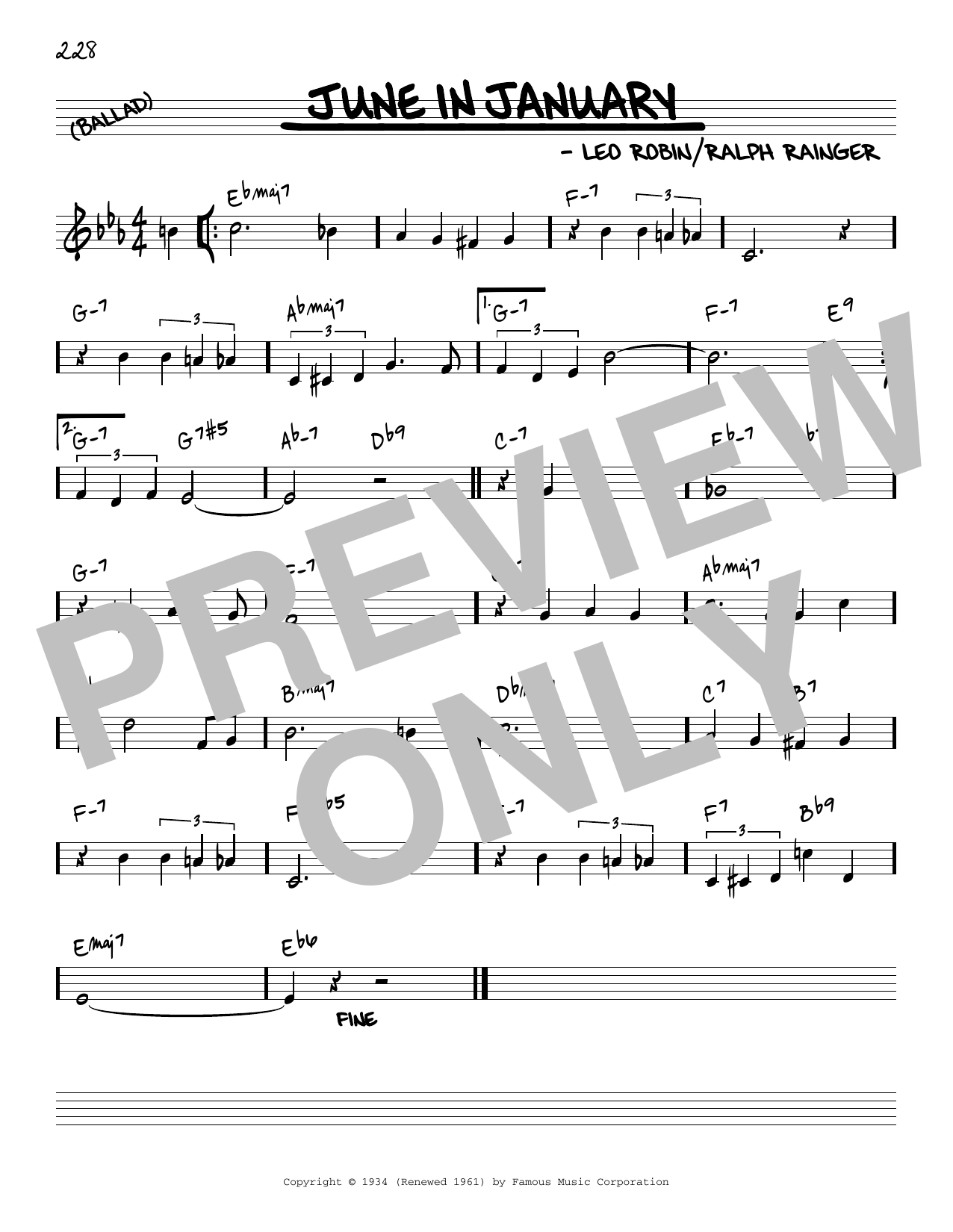 Leo Robin June In January [Reharmonized version] (arr. Jack Grassel) Sheet Music Notes & Chords for Real Book – Melody & Chords - Download or Print PDF