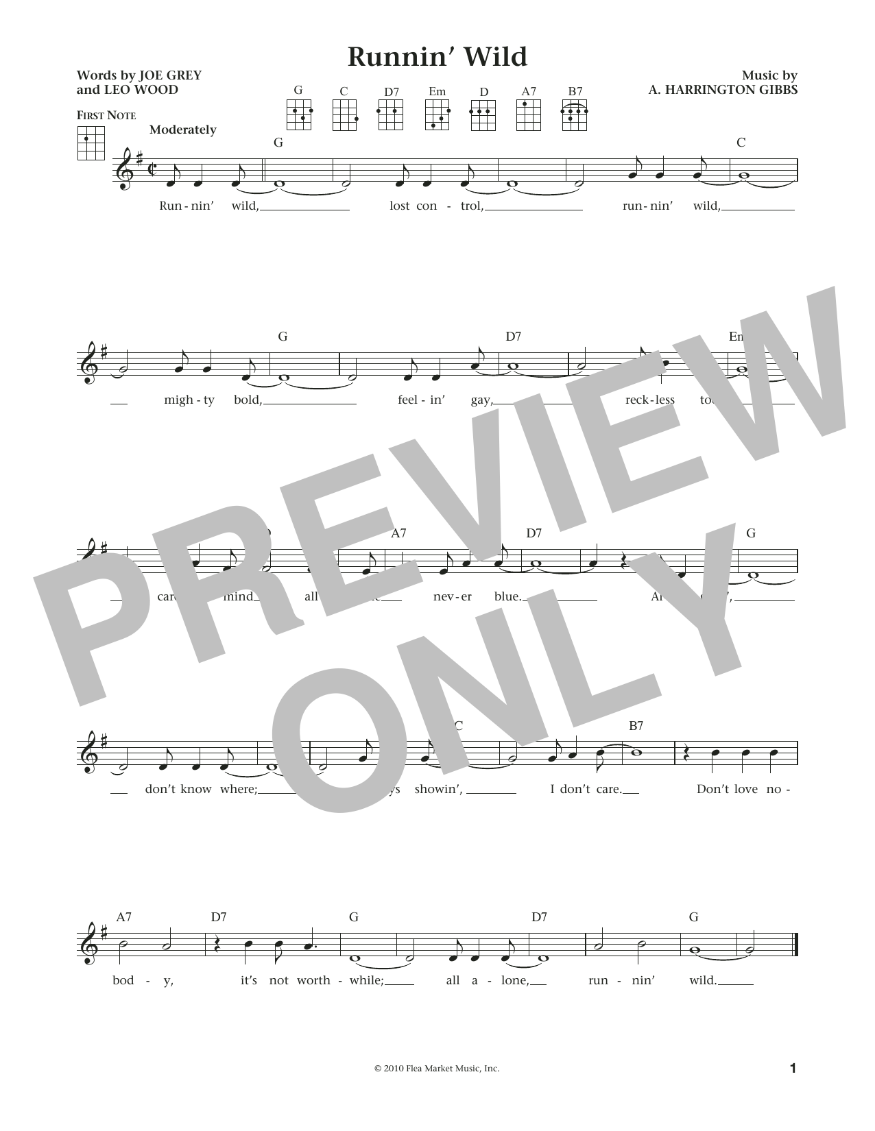 Leo Woods Runnin' Wild (from The Daily Ukulele) (arr. Liz and Jim Beloff) Sheet Music Notes & Chords for Ukulele - Download or Print PDF