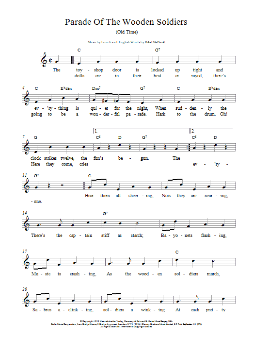 Leon Jessel Parade Of The Wooden Soldiers Sheet Music Notes & Chords for Real Book – Melody, Lyrics & Chords - Download or Print PDF