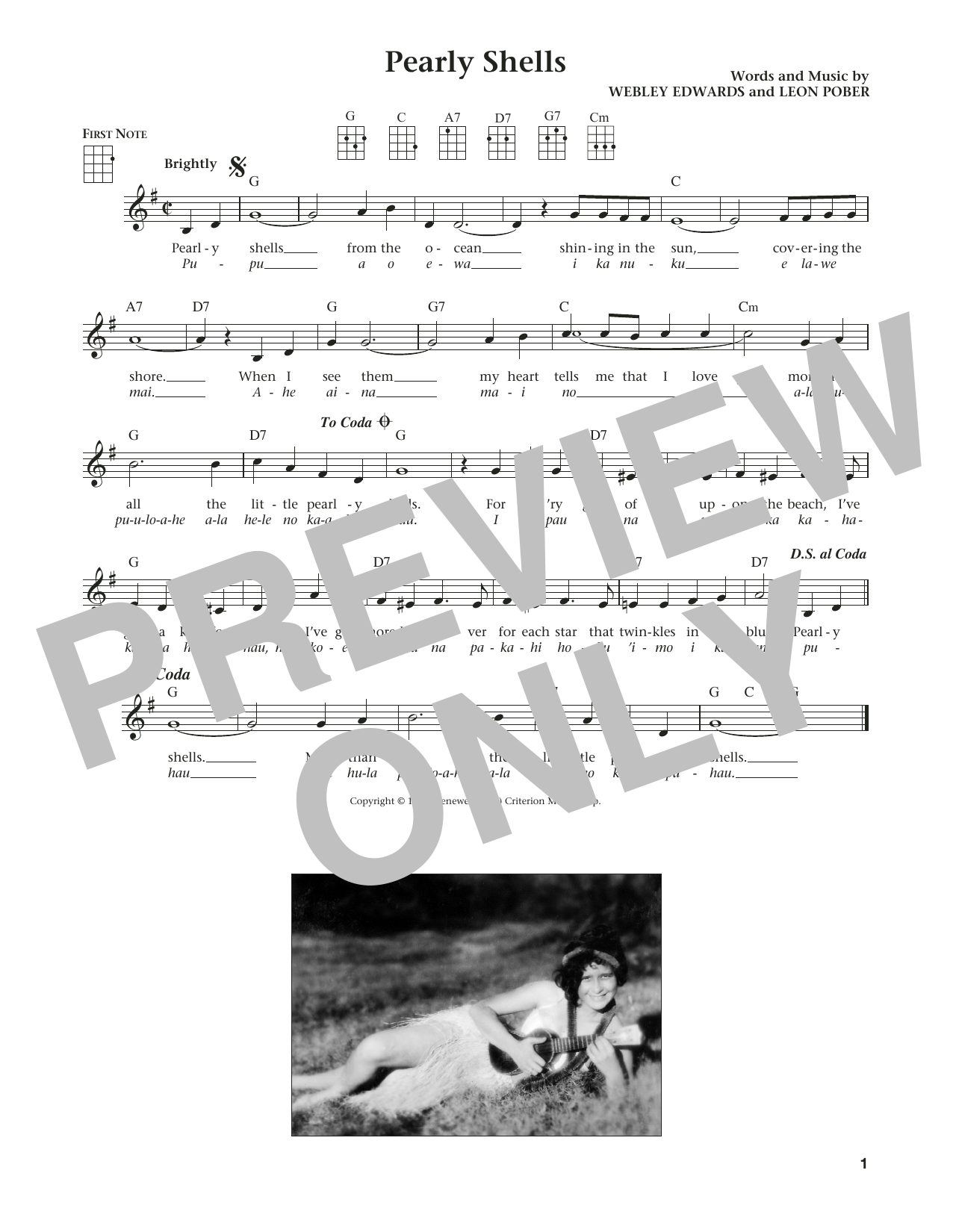 Leon Pober Pearly Shells (Pupu O Ewa) (from The Daily Ukulele) (arr. Liz and Jim Beloff) Sheet Music Notes & Chords for Ukulele - Download or Print PDF