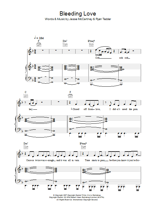 Leona Lewis Bleeding Love Sheet Music Notes & Chords for Violin - Download or Print PDF