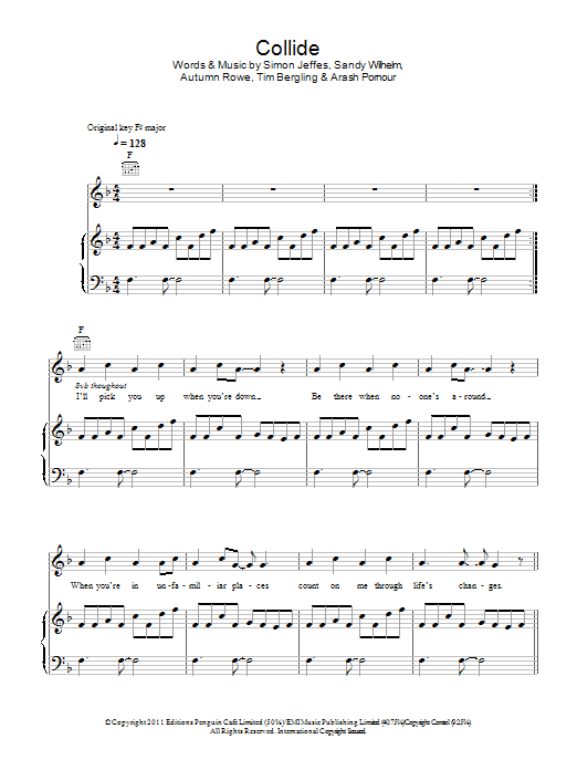 Leona Lewis Collide Sheet Music Notes & Chords for Piano, Vocal & Guitar - Download or Print PDF