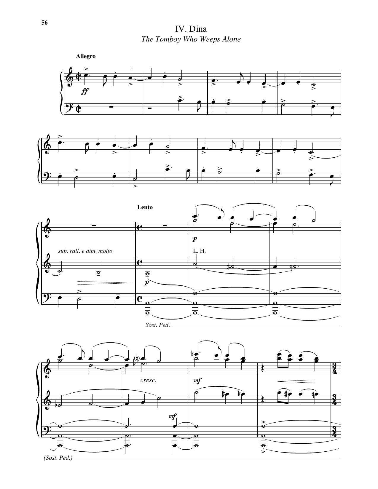 Leonard Bernstein Dina: The Tomboy Who Weeps Alone Sheet Music Notes & Chords for Piano Solo - Download or Print PDF