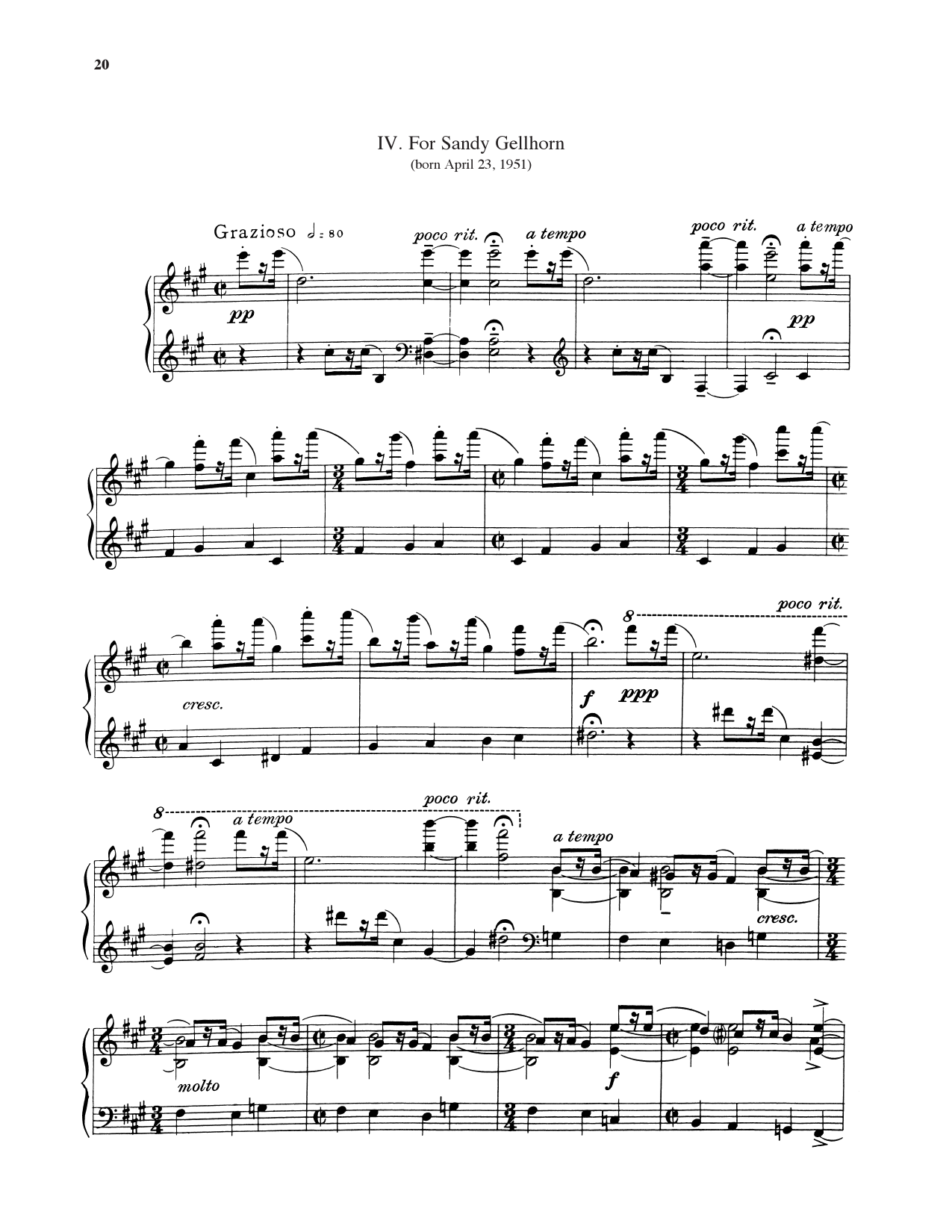 Leonard Bernstein For Sandy Gellhorn Sheet Music Notes & Chords for Piano Solo - Download or Print PDF