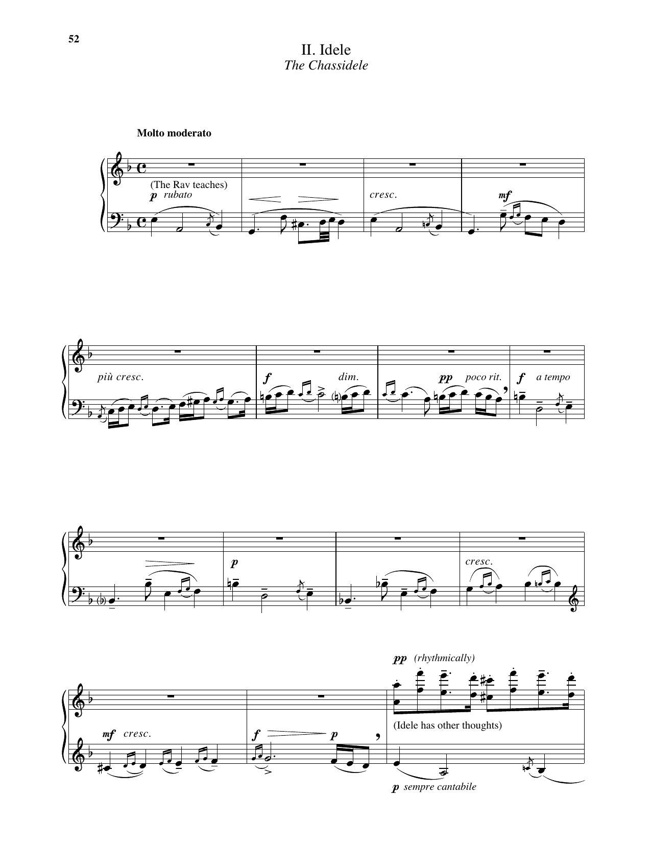 Leonard Bernstein Idele: The Chassidele Sheet Music Notes & Chords for Piano Solo - Download or Print PDF