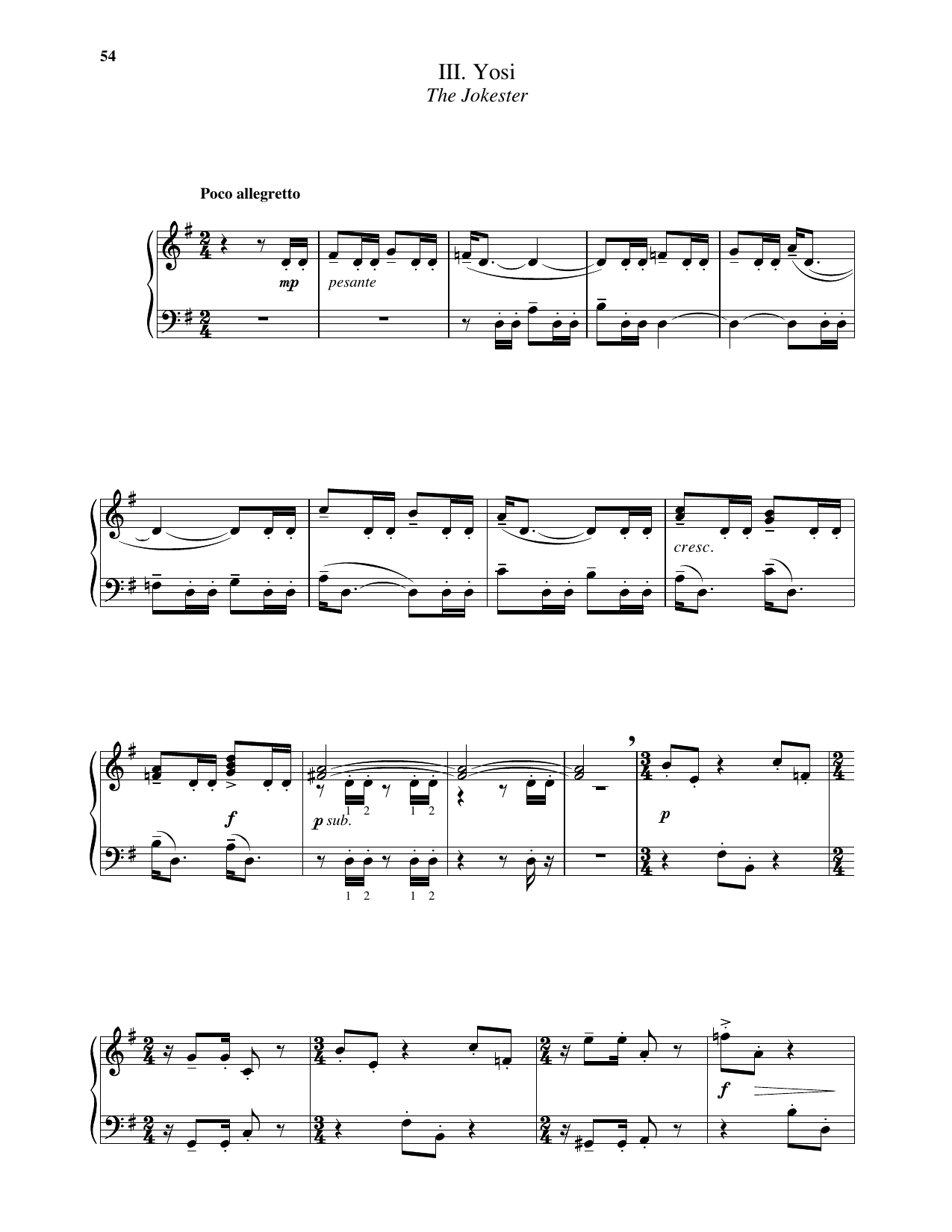 Leonard Bernstein Yosi: The Jokester Sheet Music Notes & Chords for Piano Solo - Download or Print PDF