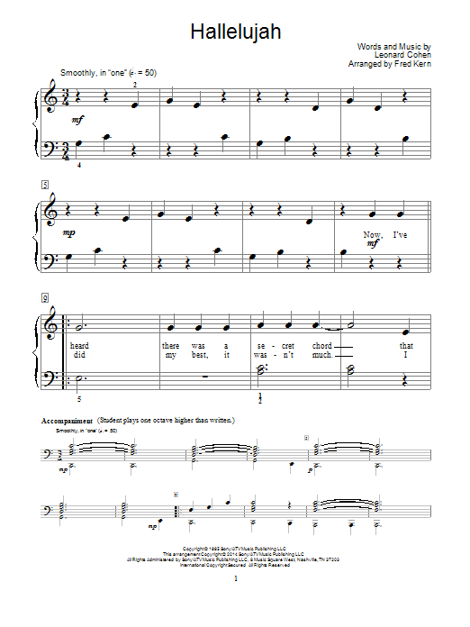 Fred Kern Hallelujah Sheet Music Notes & Chords for Educational Piano - Download or Print PDF
