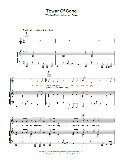 Leonard Cohen Tower Of Song Sheet Music Notes & Chords for Ukulele - Download or Print PDF