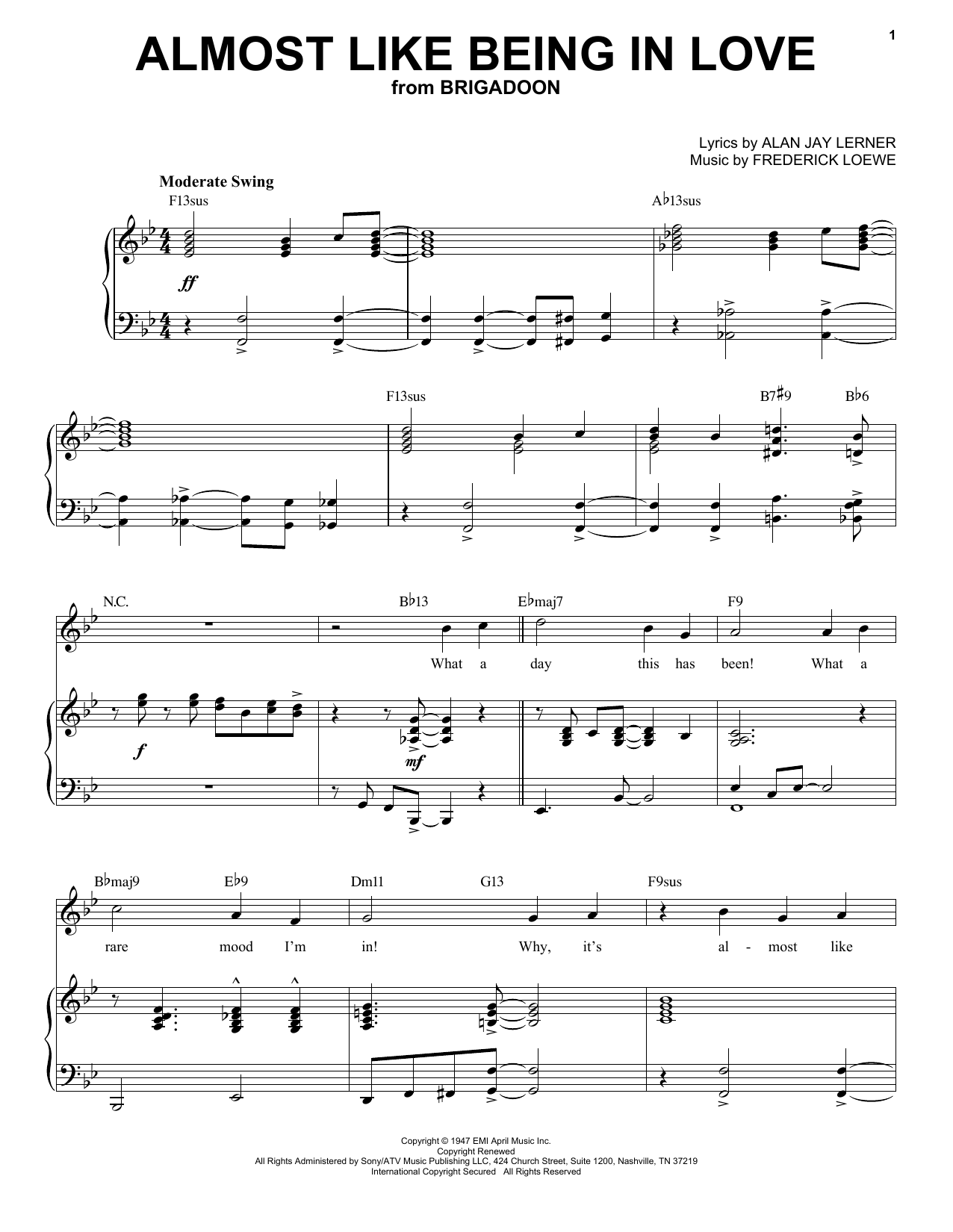 Lerner & Loewe Almost Like Being In Love [Jazz version] (arr. Brent Edstrom) Sheet Music Notes & Chords for Piano & Vocal - Download or Print PDF