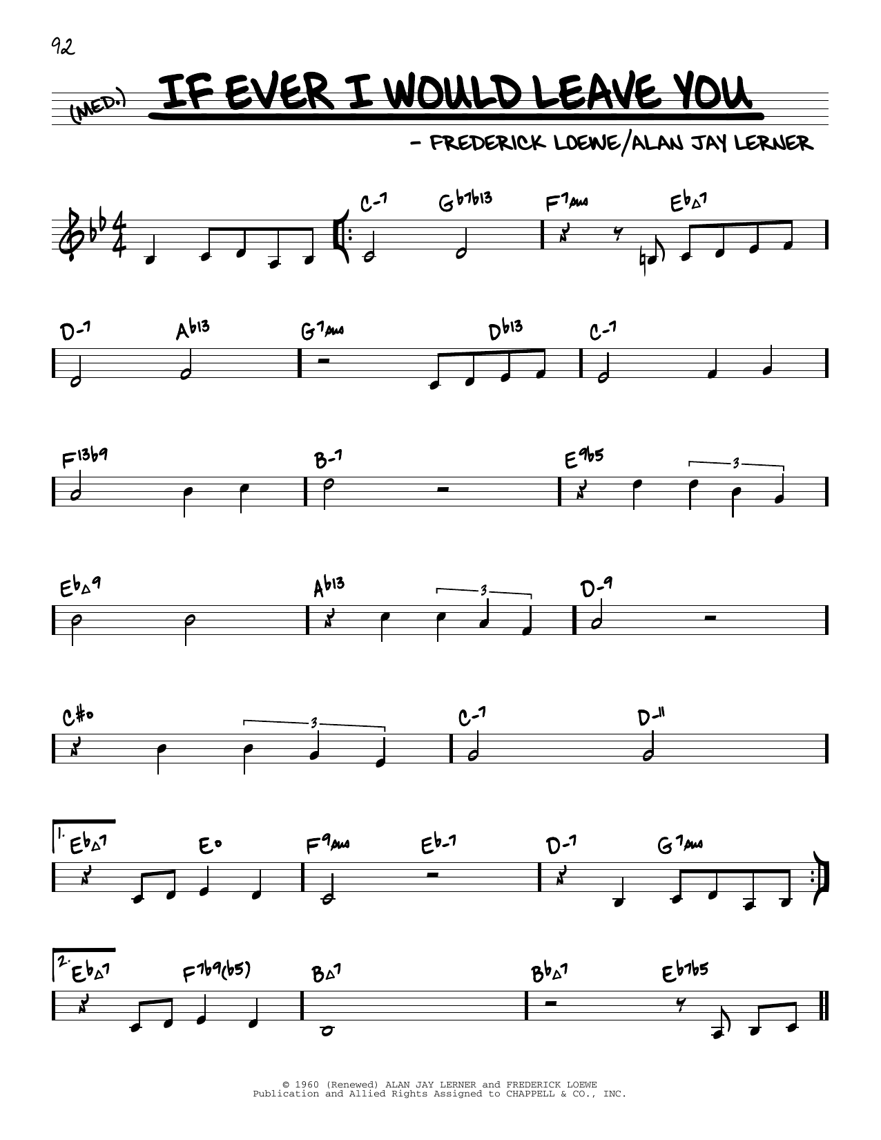 Lerner & Loewe If Ever I Would Leave You (arr. David Hazeltine) Sheet Music Notes & Chords for Real Book – Enhanced Chords - Download or Print PDF