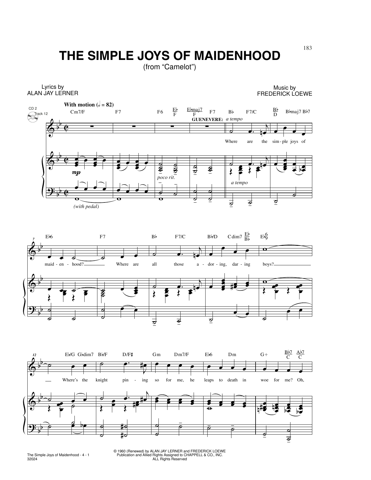 Lerner & Loewe The Simple Joys Of Maidenhood (from Camelot) Sheet Music Notes & Chords for Piano & Vocal - Download or Print PDF