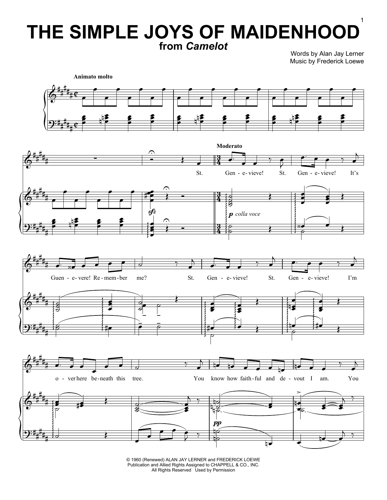 Lerner & Loewe The Simple Joys Of Maidenhood Sheet Music Notes & Chords for Piano & Vocal - Download or Print PDF