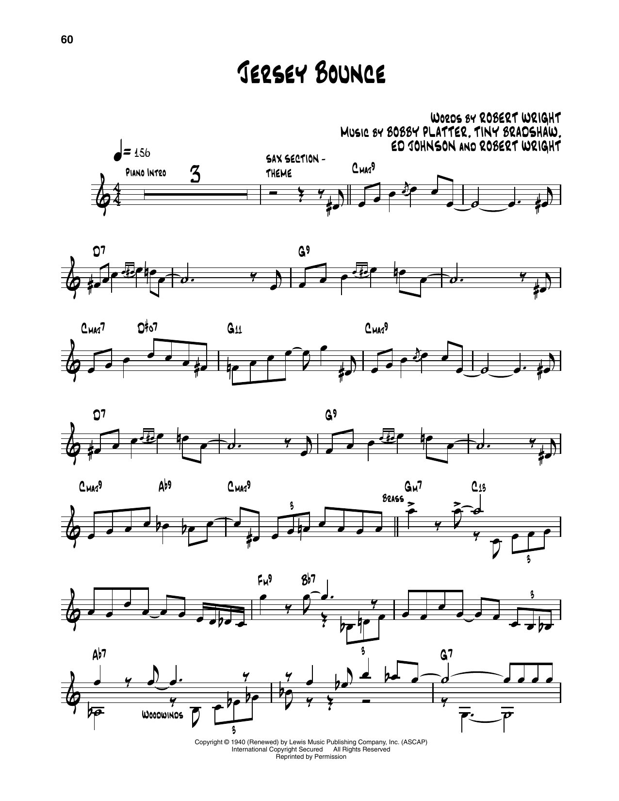 Les Hite and His Orchestra Jersey Bounce Sheet Music Notes & Chords for Trumpet Transcription - Download or Print PDF
